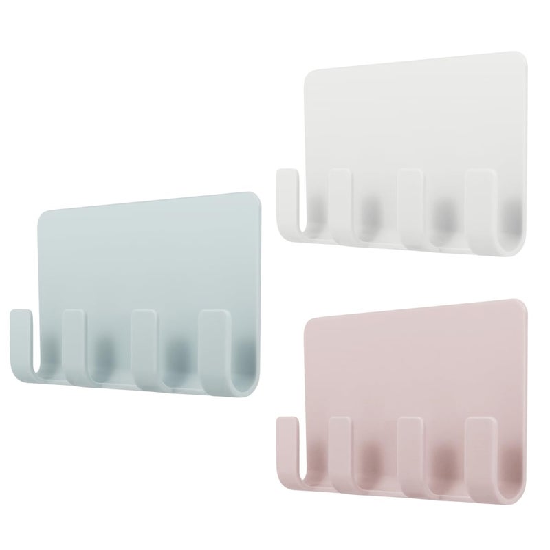 UKCOCO Cell Phone Wall Mount, 3 Pack Multi Purpose Plastic Phone Charging Dock Holder Shaving Razor Towel Hook Bracket for Smartphone Tablet eReader (Mixed Color) - Image 1